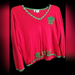 Vintage JTwo New York Christmas Holiday sweater size XL